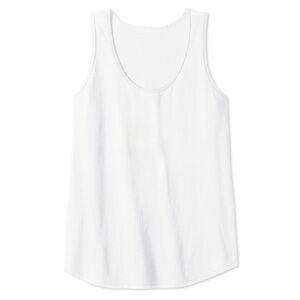 QUINCE • White Cotton Modal Double Scoop Neck Tank Tee Shirt